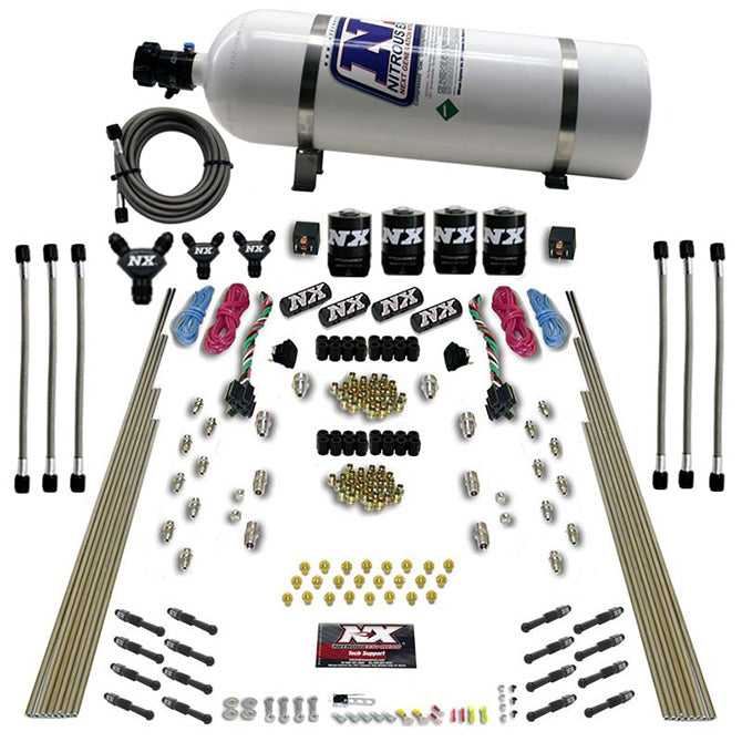 Nitrous Express 8 Cyl Dry Direct Port Dual Stage 4 Solenoids Nitrous Kit (200-600HP) w/15lb Bottle, product view 5