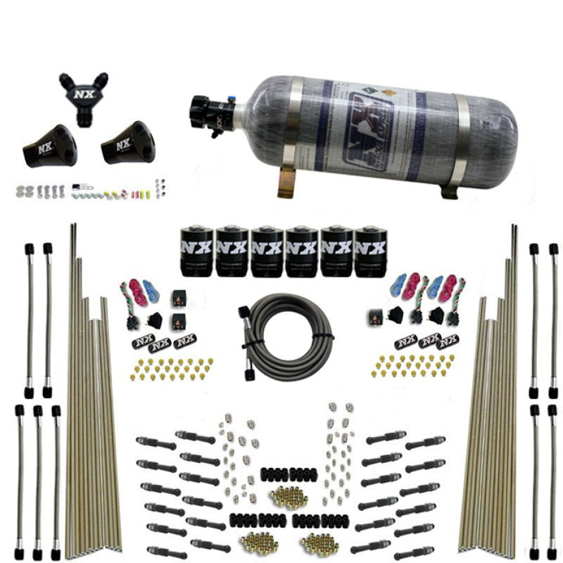 Nitrous Express 8 Cyl Dry Direct Port Three Stage 6 Solenoids Nitrous Kit (200-600HP) w/Comp Bottle, product view 1