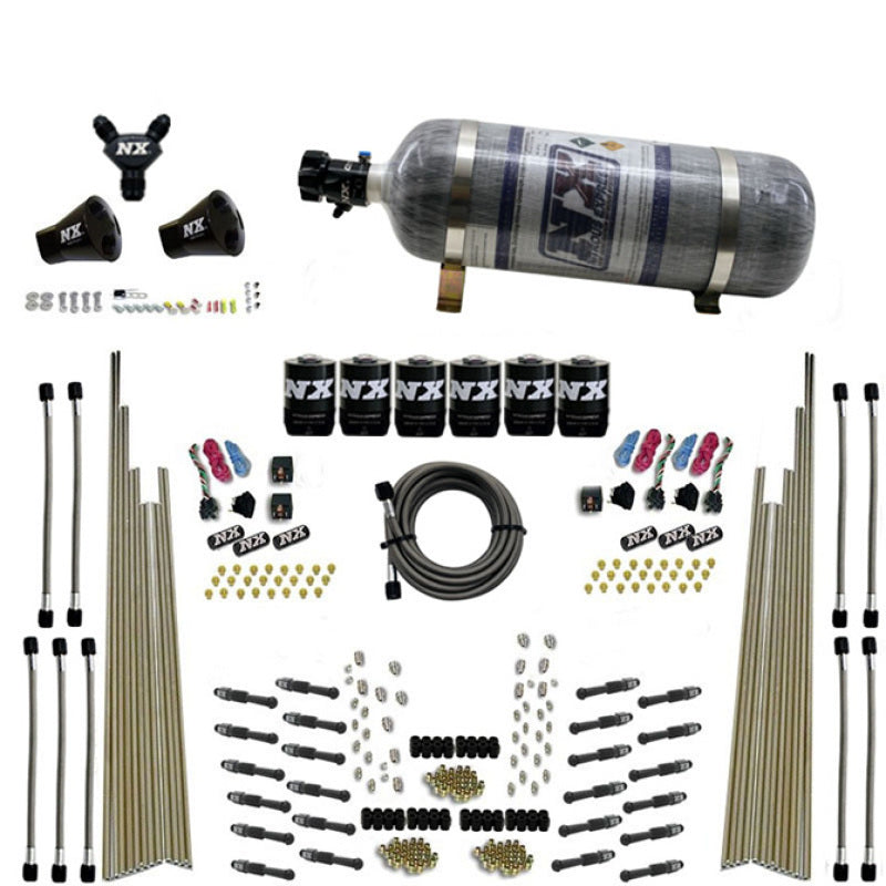 Nitrous Express 8 Cyl Dry Direct Port Three Stage 6 Solenoids Nitrous Kit (200-600HP) w/Comp Bottle, product view 3