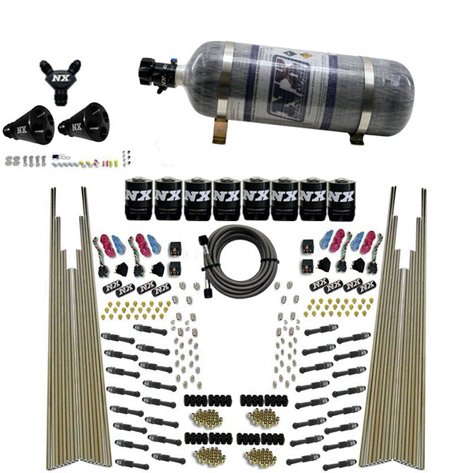 Nitrous Express 8 Cyl Dry Direct Port Four Stage 8 Solenoids Nitrous Kit (200-600HP) w/Comp Bottle, product view 5