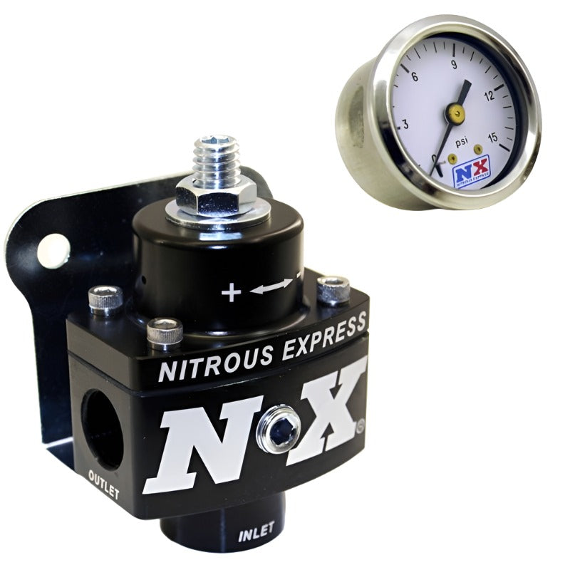 Nitrous Express Fuel Pressure Regulator Non Bypass w/Fuel Pressure Gauge - Black Ops Auto Works