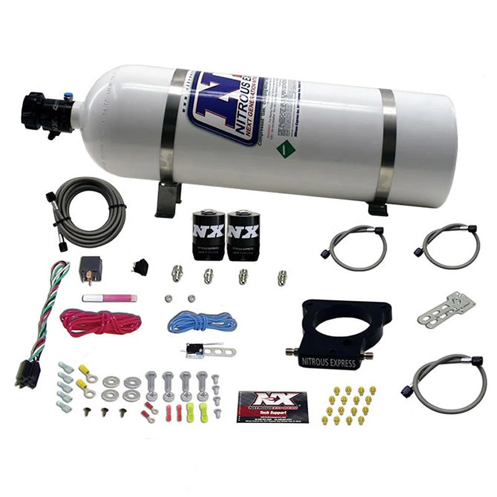Nitrous Express GM LS 78mm 3-Bolt Nitrous Plate Kit (50-350HP) w/15lb Bottle, product view 2