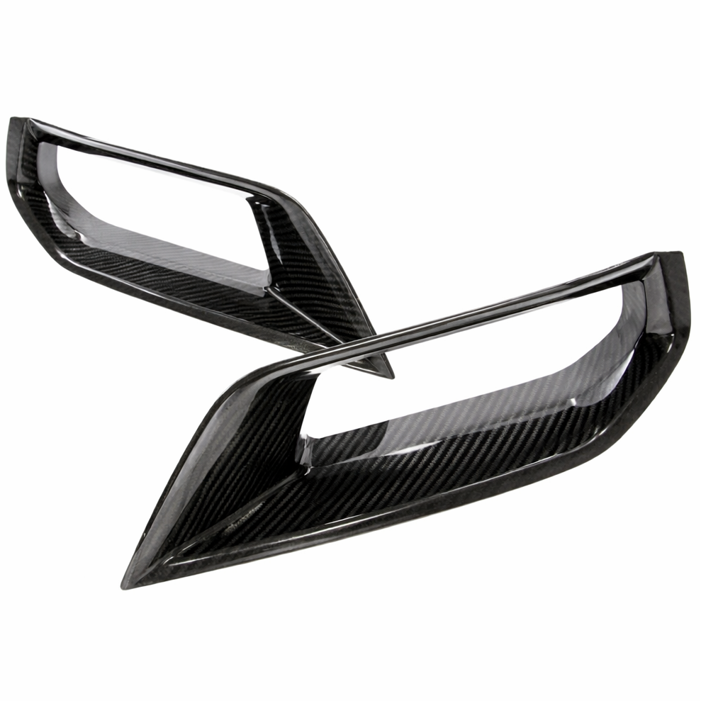 Nowicki carbon fiber Z06 brake duct inserts pair glossy finish