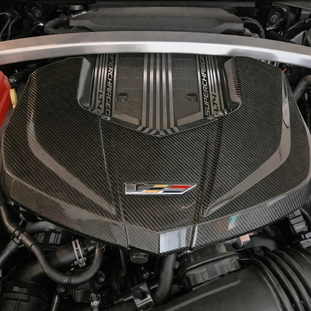 Close-up of genuine 3K carbon fiber twill and UV clear coat