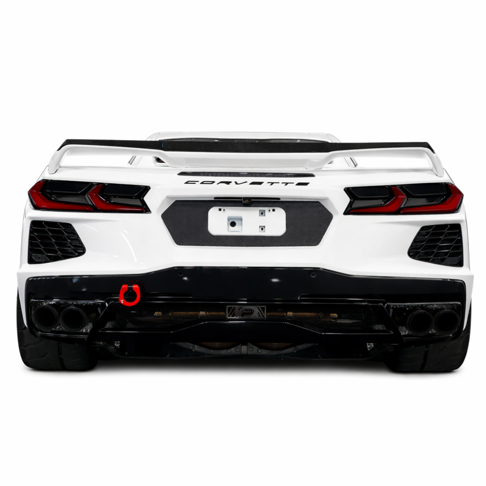 Concept8 overlay installed on Corvette C8 rear license plate area
