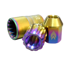 Load image into Gallery viewer, NRG 200 Series M12 X 1.5 Titanium Lug Nut Set - 21 Pc w/Lock Key Socket - Neochrome - Black Ops Auto Works