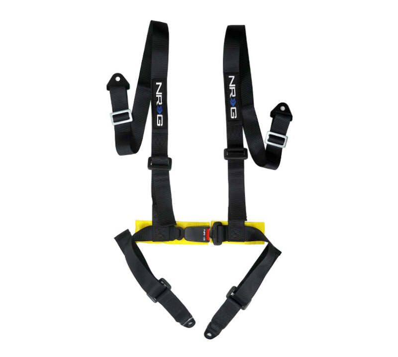 NRG 4-point seat belt harness with buckle lock, black