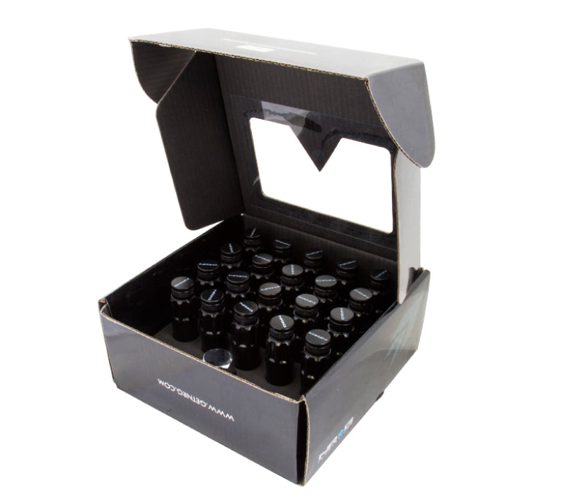 NRG 700 Series M12 X 1.25 Steel Lug Nut w/Dust Cap Cover Set 21 Pc w/Locks & Lock Socket - Black - Black Ops Auto Works
