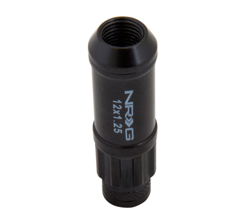 NRG 700 Series M12 X 1.25 Steel Lug Nut w/Dust Cap Cover Set 21 Pc w/Locks & Lock Socket - Black - Black Ops Auto Works