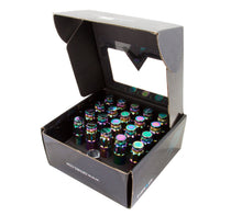 Load image into Gallery viewer, NRG 700 Series M12 X 1.25 Steel Lug Nut w/Dust Cap Cover Set 21 Pc w/Locks &amp; Lock Socket - Neochrome - Black Ops Auto Works