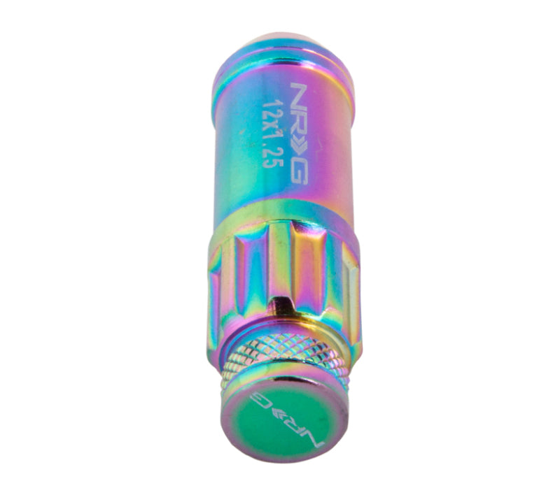 NRG 700 Series M12 X 1.25 Steel Lug Nut w/Dust Cap Cover Set 21 Pc w/Locks & Lock Socket - Neochrome - Black Ops Auto Works