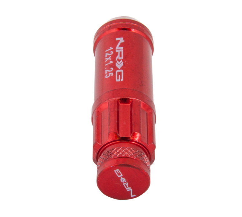 NRG 700 Series M12 X 1.25 Steel Lug Nut w/Dust Cap Cover Set 21 Pc w/Locks & Lock Socket - Red - Black Ops Auto Works