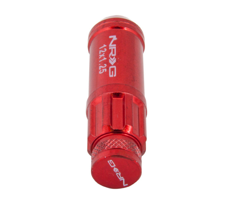 NRG 700 Series M12 X 1.25 Steel Lug Nut w/Dust Cap Cover Set 21 Pc w/Locks & Lock Socket - Red - Black Ops Auto Works