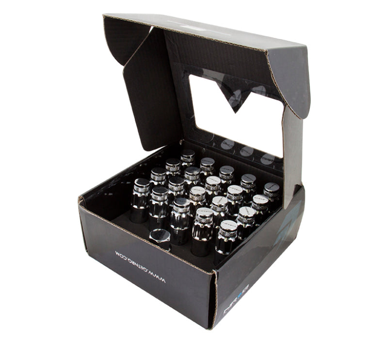 NRG 700 Series M12 X 1.25 Steel Lug Nut w/Dust Cap Cover Set 21 Pc w/Locks & Lock Socket - Silver - Black Ops Auto Works