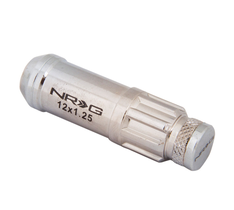 NRG 700 Series M12 X 1.25 Steel Lug Nut w/Dust Cap Cover Set 21 Pc w/Locks & Lock Socket - Silver - Black Ops Auto Works