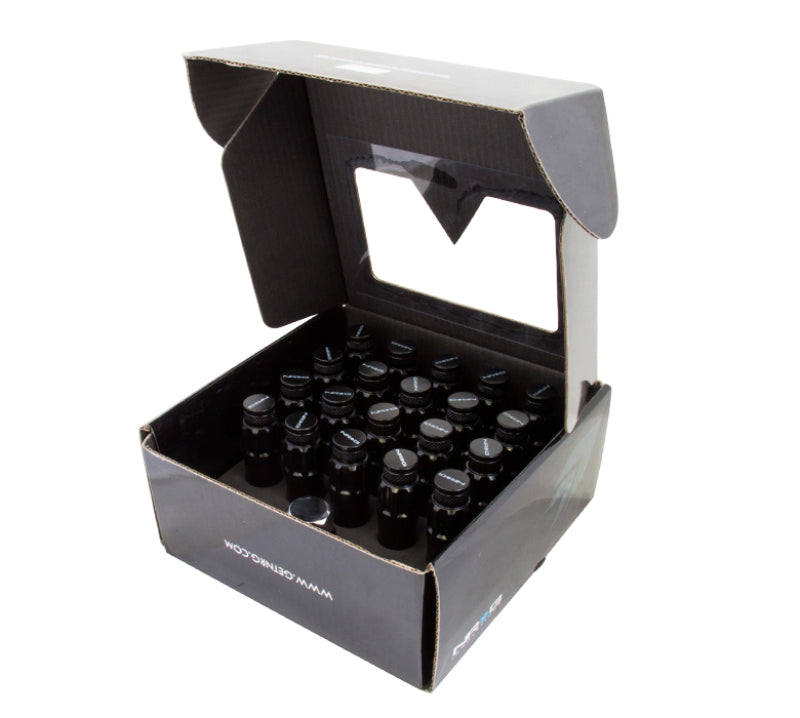 NRG 700 Series M12 X 1.5 Steel Lug Nut w/Dust Cap Cover Set 21 Pc w/Locks & Lock Socket - Black - Black Ops Auto Works