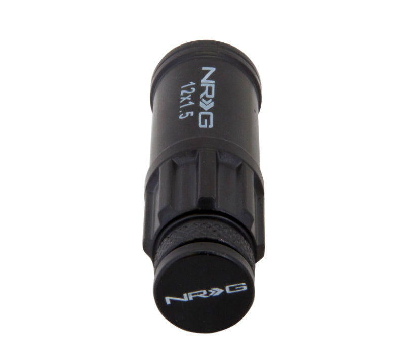 NRG 700 Series M12 X 1.5 Steel Lug Nut w/Dust Cap Cover Set 21 Pc w/Locks & Lock Socket - Black - Black Ops Auto Works