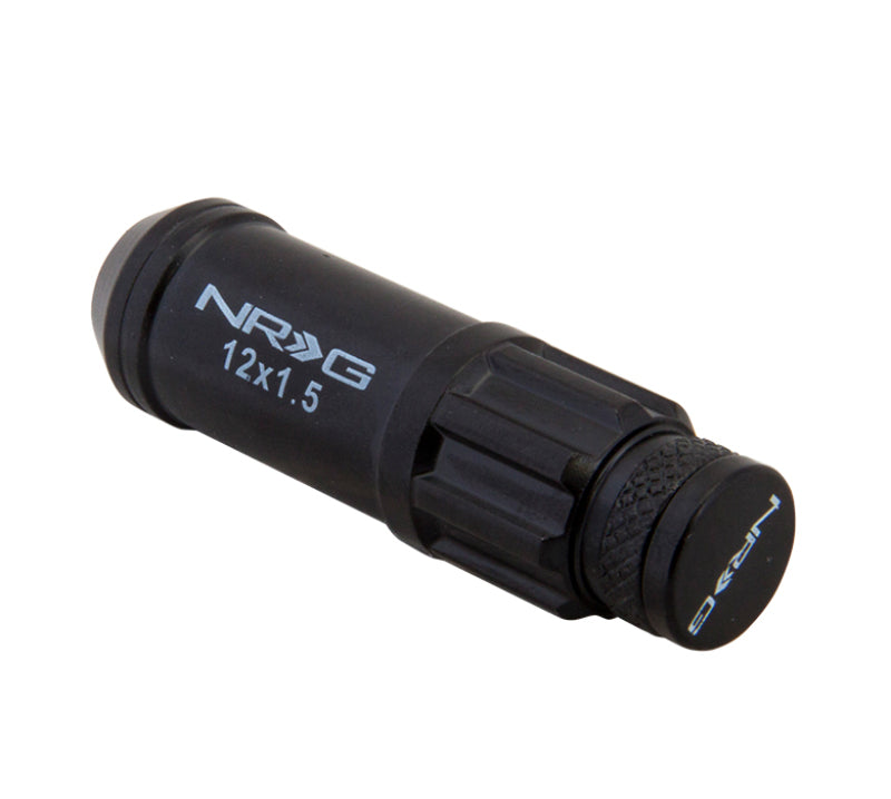 NRG 700 Series M12 X 1.5 Steel Lug Nut w/Dust Cap Cover Set 21 Pc w/Locks & Lock Socket - Black - Black Ops Auto Works