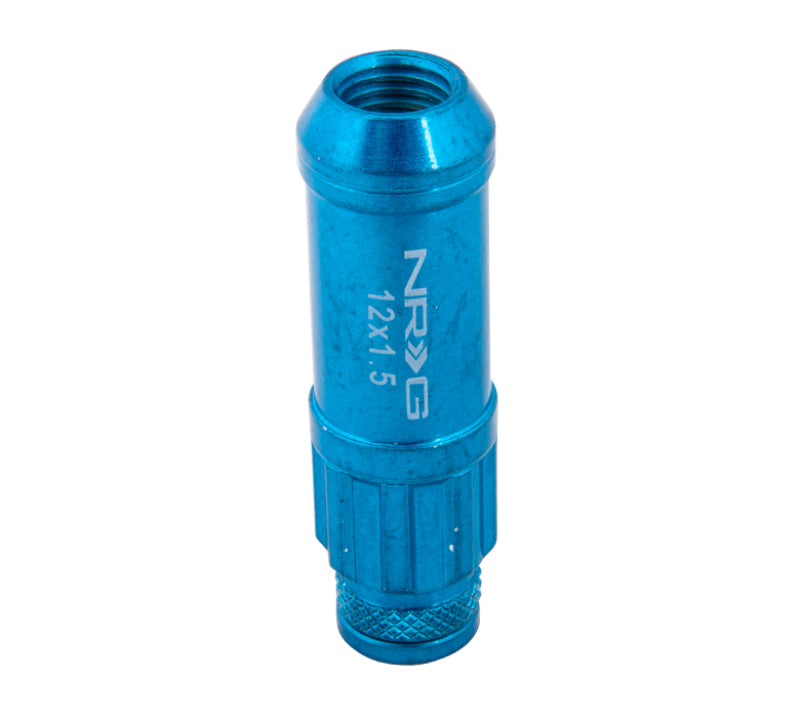 NRG 700 Series M12 X 1.5 Steel Lug Nut w/Dust Cap Cover Set 21 Pc w/Locks & Lock Socket - Blue - Black Ops Auto Works