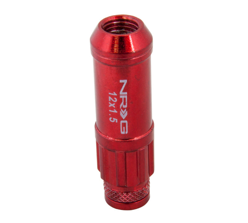 NRG 700 Series M12 X 1.5 Steel Lug Nut w/Dust Cap Cover Set 21 Pc w/Locks & Lock Socket - Red - Black Ops Auto Works