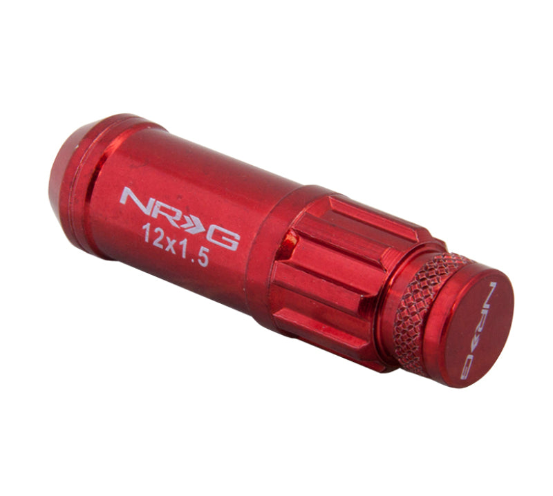 NRG 700 Series M12 X 1.5 Steel Lug Nut w/Dust Cap Cover Set 21 Pc w/Locks & Lock Socket - Red - Black Ops Auto Works