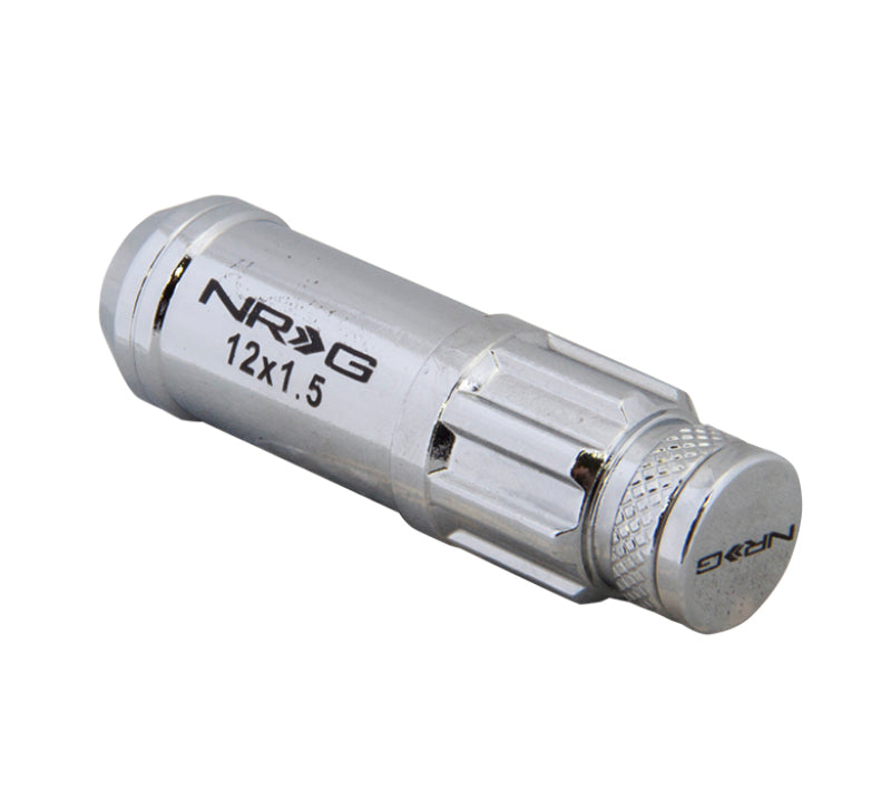 NRG 700 Series M12 X 1.5 Steel Lug Nut w/Dust Cap Cover Set 21 Pc w/Locks & Lock Socket - Silver - Black Ops Auto Works