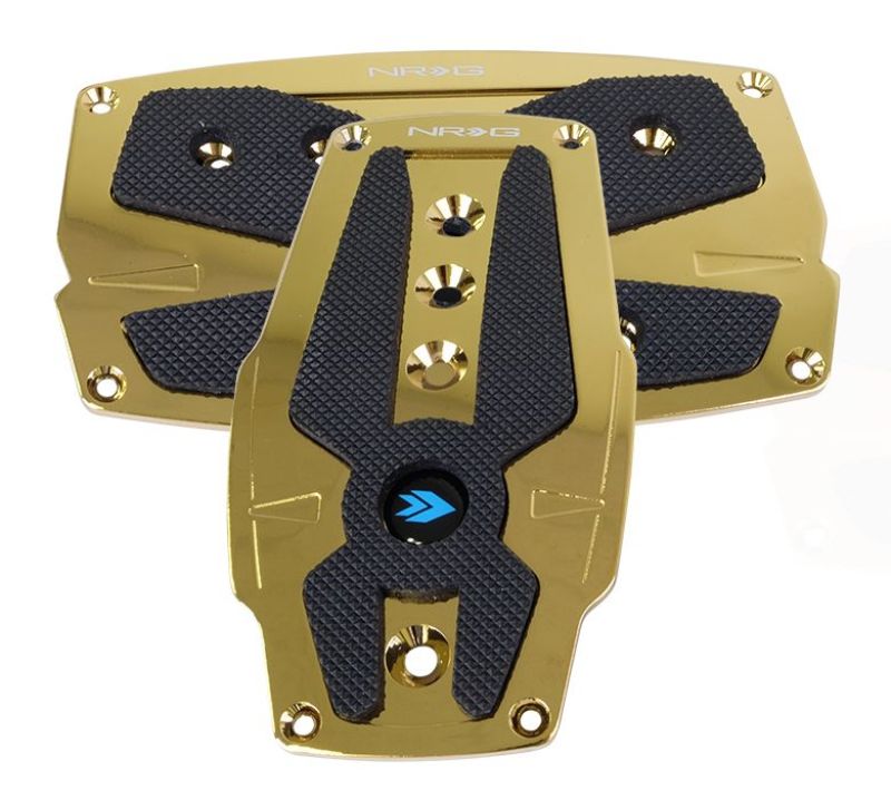 NRG Aluminum Sport Pedal A/T - Chrome Gold w/Black Rubber Inserts - Black Ops Auto Works
