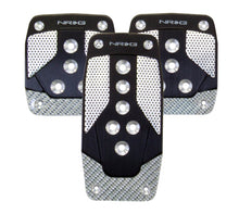 Load image into Gallery viewer, NRG Aluminum Sport Pedal M/T - Black w/Silver Carbon - Black Ops Auto Works