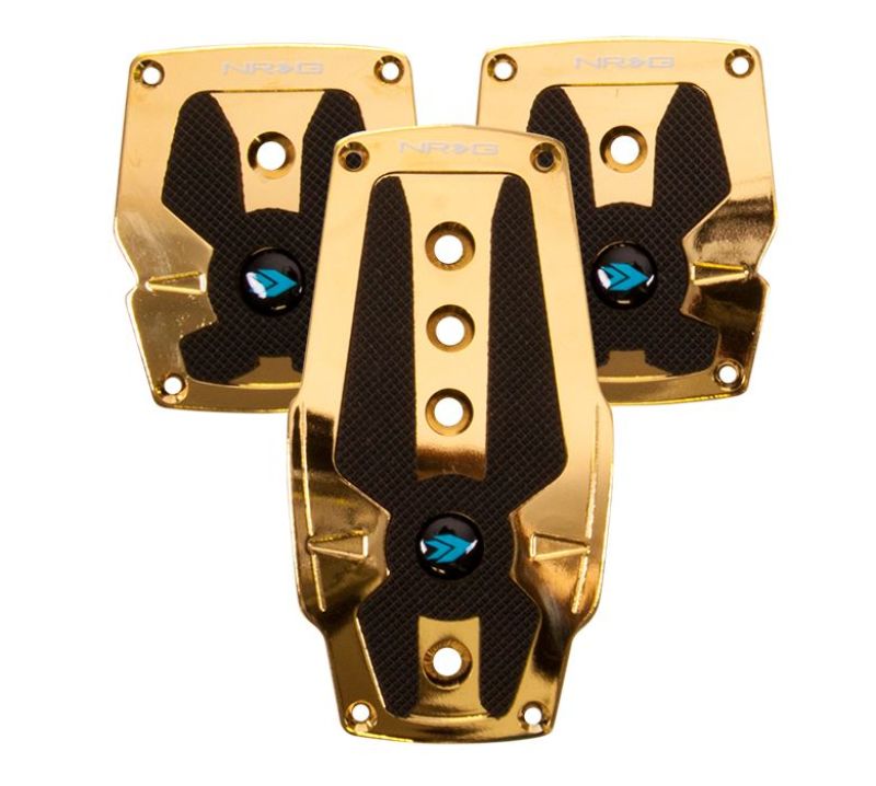 NRG Aluminum Sport Pedal M/T - Chrome Gold w/Black Rubber Inserts - Black Ops Auto Works