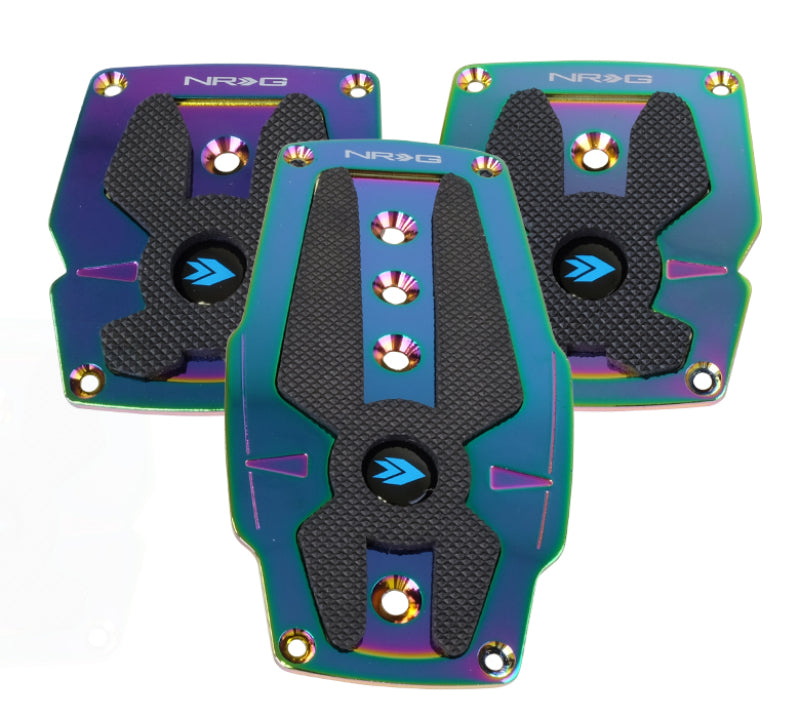 NRG Aluminum Sport Pedal M/T - Neochrome w/Black Rubber Inserts - Black Ops Auto Works