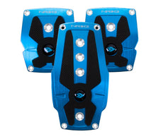 Load image into Gallery viewer, NRG Brushed Aluminum Sport Pedal M/T - Blue w/Black Rubber Inserts - Black Ops Auto Works