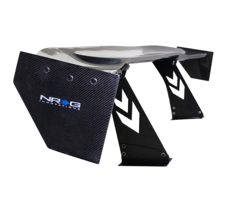 NRG Carbon Fiber Spoiler - Universal (69in.) w/NRG Logo / Stand Cut Out / Large Side Plate - Black Ops Auto Works