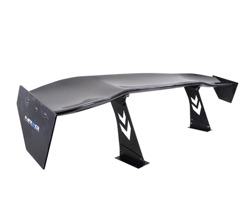 NRG Carbon Fiber Spoiler - Universal (69in.) w/NRG Logo / Stand Cut Out / Large Side Plate - Black Ops Auto Works