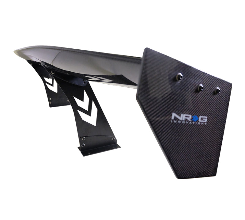 NRG Carbon Fiber Spoiler - Universal (69in.) w/NRG Logo / Stand Cut Out / Large Side Plate - Black Ops Auto Works