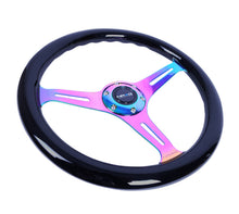 Load image into Gallery viewer, NRG Classic Wood Grain Steering Wheel (350mm) Black Paint Grip w/Neochrome 3-Spoke Center - Black Ops Auto Works