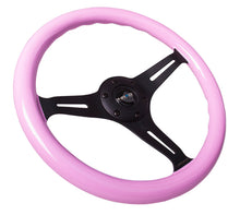 Load image into Gallery viewer, NRG Classic Wood Grain Steering Wheel (350mm) Solid Pink Painted Grip w/Black 3-Spoke Center - Black Ops Auto Works