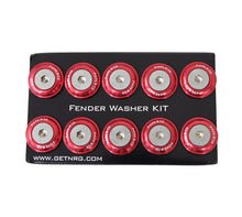 Load image into Gallery viewer, NRG Fender Washer Kit w/Rivets For Plastic (Red) - Set of 10 - Black Ops Auto Works