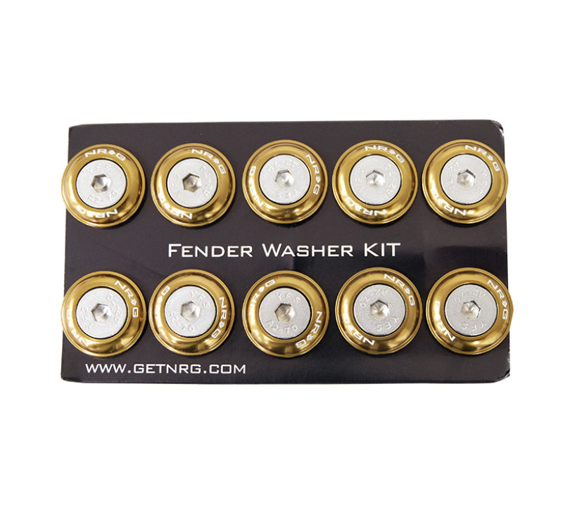 NRG Fender Washer Kit w/Rivets For Plastic (Titanium) - Set of 10 - Black Ops Auto Works