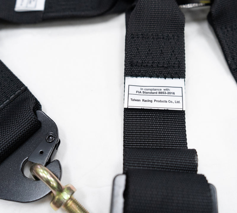 NRG FIA 6pt 2in. Shoulder Belt for HANS Device/ Rotary Cam Lock Buckle/ 3in. Waist Belt - Black - Black Ops Auto Works