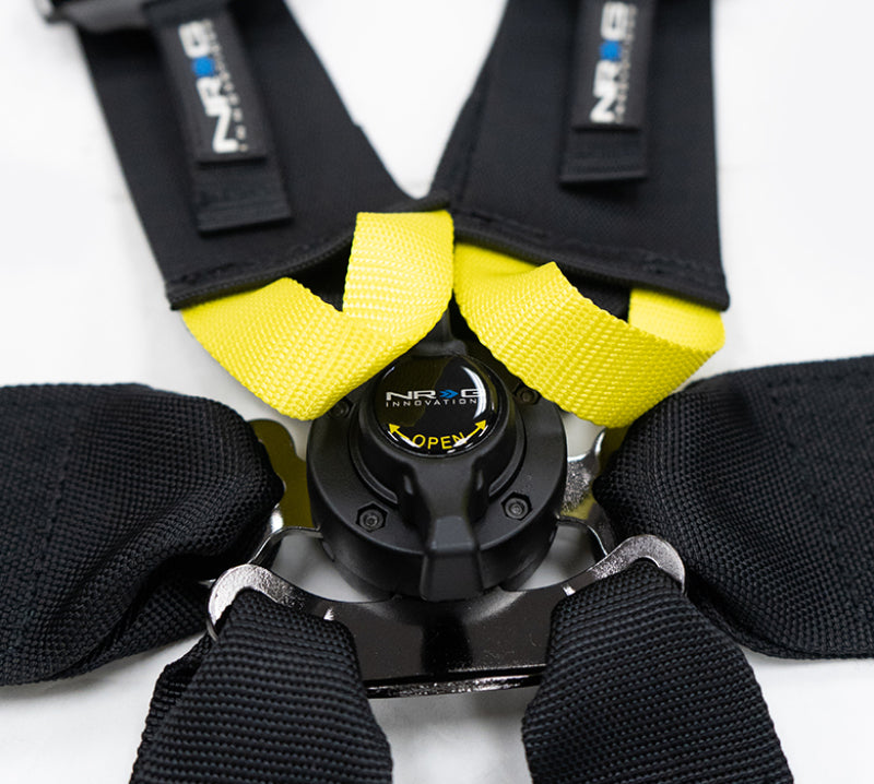 NRG FIA 6pt 2in. Shoulder Belt for HANS Device/ Rotary Cam Lock Buckle/ 3in. Waist Belt - Black - Black Ops Auto Works
