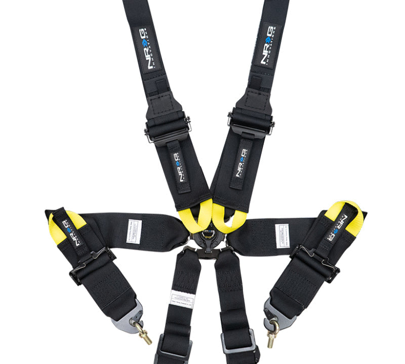 NRG FIA 6pt 2in. Shoulder Belt for HANS Device/ Rotary Cam Lock Buckle/ 3in. Waist Belt - Black - Black Ops Auto Works