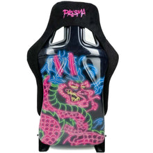 Load image into Gallery viewer, NRG FRP Bucket Seat (Large) Black Alcantara w/ Dragon Livery - NRG FRP-302BK-DRGN-N