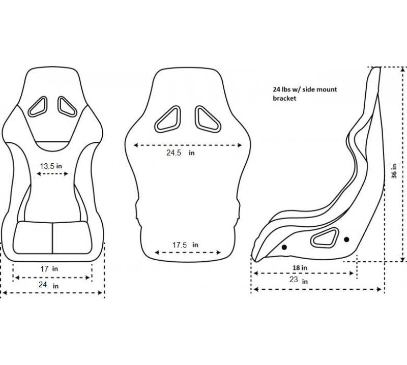 NRG FRP Bucket Seat Black - X Large - NRG FRP-304BK-NRG