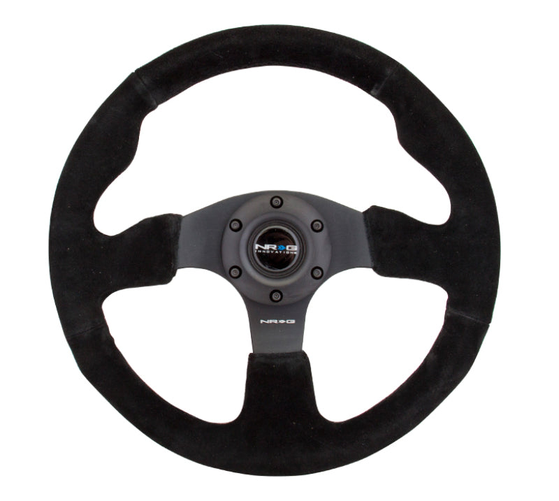 NRG Reinforced Steering Wheel (320mm) Suede w/Black Stitch - NRG RST-012S