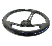 Load image into Gallery viewer, NRG Reinforced Steering Wheel (350mm / 3in. Deep) Black Multi Color Flake Wood w/ Black Matte Center - NRG RST-018BSB-BK