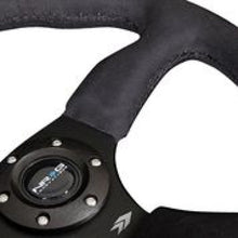 Load image into Gallery viewer, NRG Reinforced Steering Wheel (350mm / 2.5in. Deep)Blk Alcantara Comfort Grip w/4mm Matte Blk Spokes - NRG RST-023MB-SA