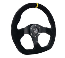 Load image into Gallery viewer, NRG NRGRST-024MB-S-Y Reinforced Steering Wheel (320mm) Sport Suede Flat Bottom w/ Yellow Center Mark image 3