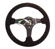 Load image into Gallery viewer, NRG Reinforced Steering Wheel (350mm / 3in. Deep) Blk Suede w/Blk BBall Stitch (Odi Bakchis Edition) - NRG RST-036MB-S