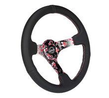 Load image into Gallery viewer, NRG Reinforced Steering Wheel (350mm/3in.) Hydro Dipped Sakura Floral w/ Pink Suede Black Stitch - NRG RST-036SAK-R