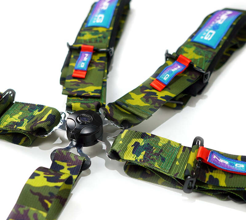 NRG SFI 16.1 5Pt 3 Inch Seat Belt Harness with Pads / Cam Lock - Neon Green - NRG SBH-B6PCNG